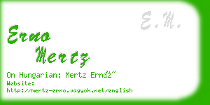 erno mertz business card